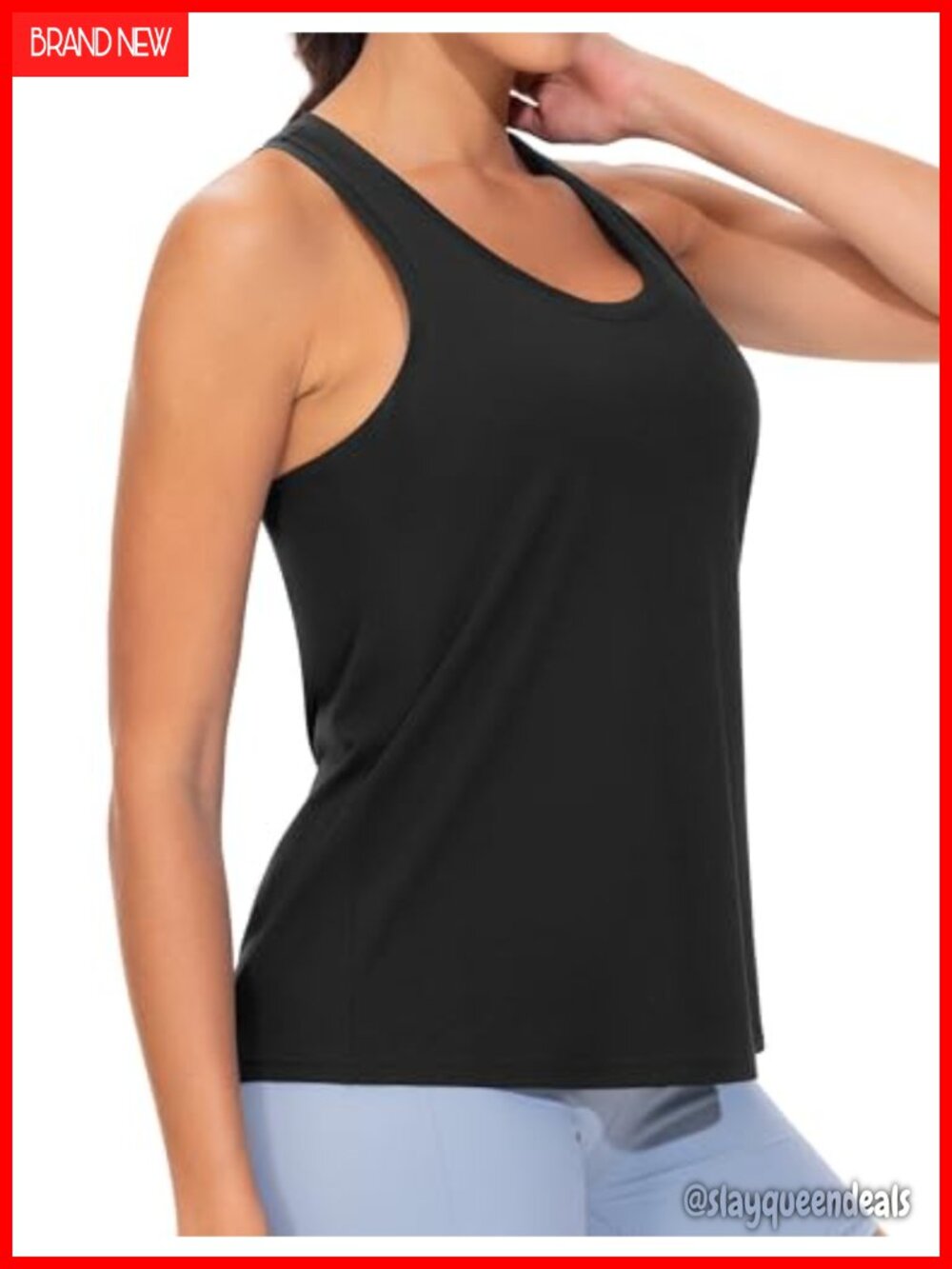 Workout Tank Top Scoop Neck Racerback Sleeveless Athletic Shirt Yoga Gym